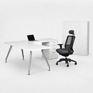 Logus Workstation Desk-High Pedestal