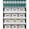 <div class="cpbg">
<p>Bulk filing bay showing <br/>
5 rows universal pull out drawers each drawer accommodates 9 x A4 containers<br/>
45 x A4 containers per bay <br/>
Not recommended to go higher than 5 rows pull out drawers or cradles <br/>
2-Shelves either lever arch files or archive boxes </p>
</div>